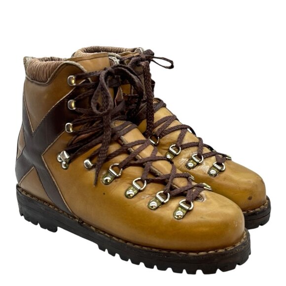 Vintage K2 Vibram Montagna Block Leather Waffle Stompers 7.5 Mountaineering Boot main image 11